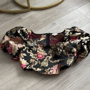 Pink Ruffled Crop Blouse